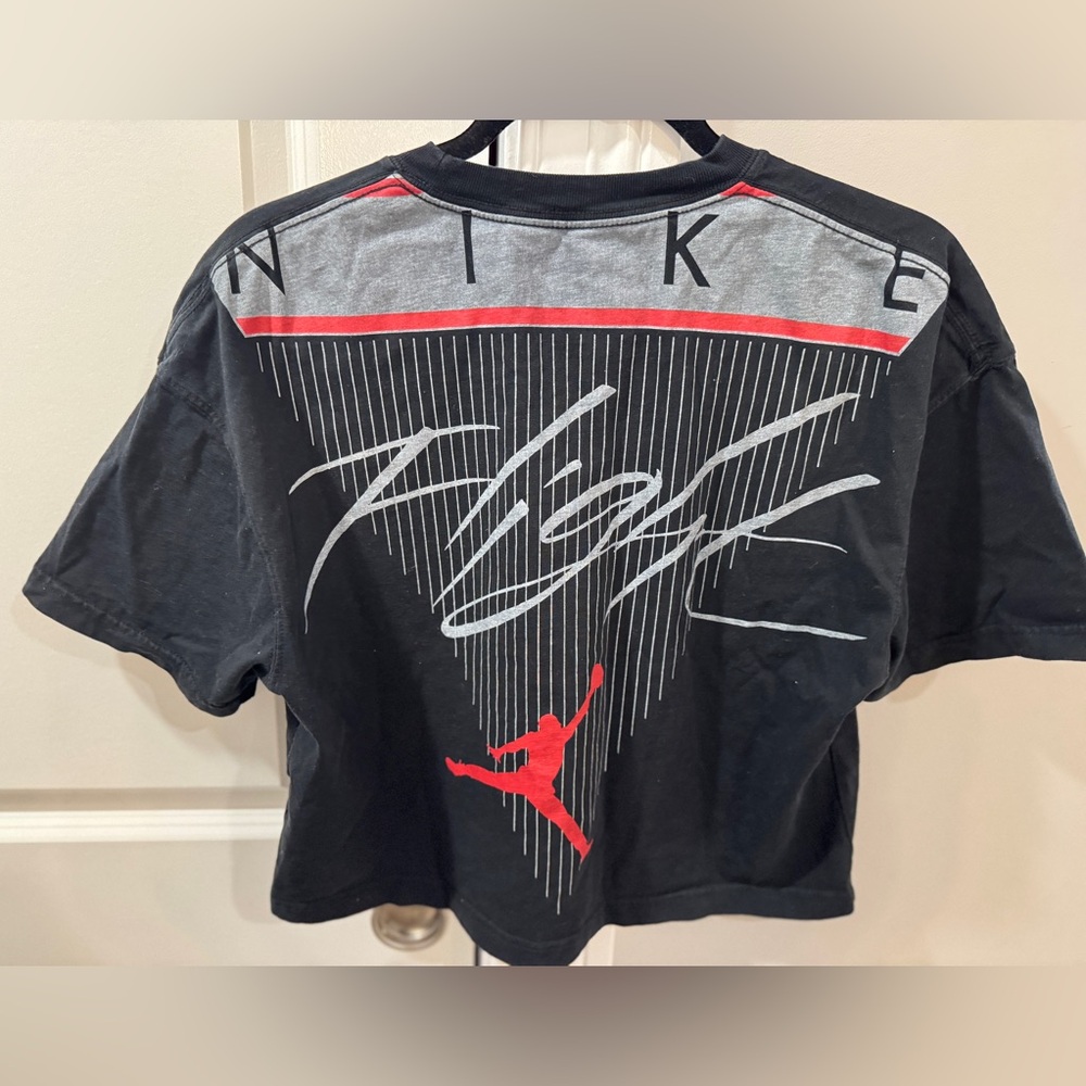 Air Jordan Flight (S) Crop Essential Back Large Printing Loose Sports Sleeve